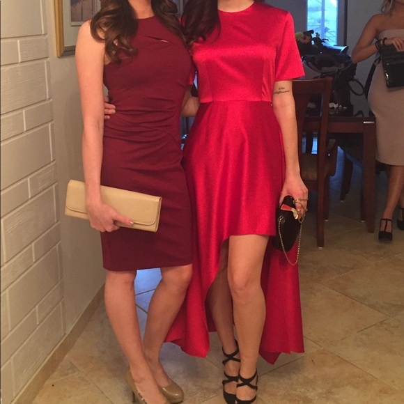 Zara red high-low dress - Picture 1 of 4